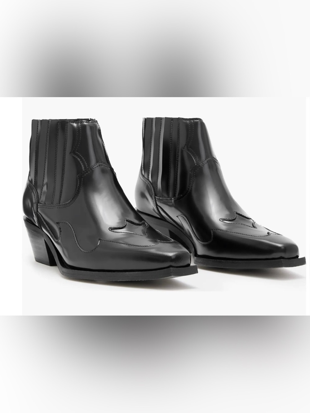 AllSaints JONTY BLACK WESTERN ANKLE Boots US 9 RARE SOLD OUT
